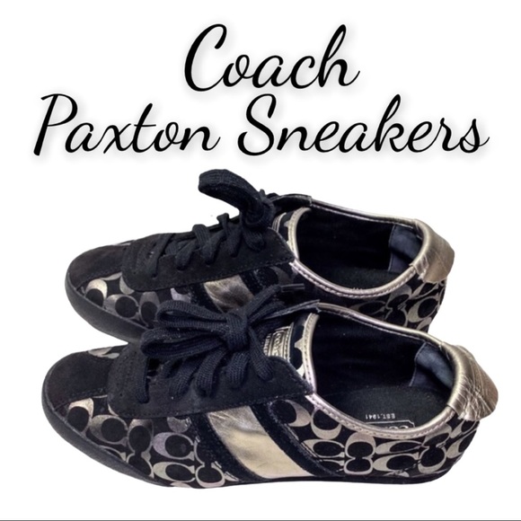 Coach Paxton Black With Metallic Signature C Logo Sneakers, Size 7 - Picture 15 of 15